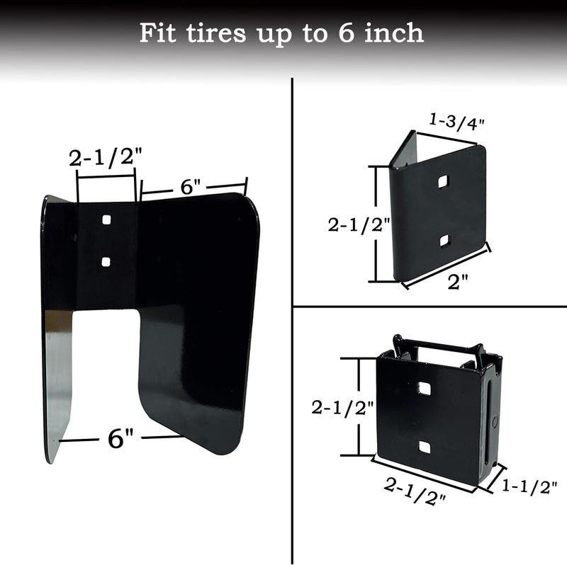ANISUN 2pcs Motorcycle E Track Wheel Chock E Track Dirt Bike Wheel Chock Supports Tires up to 6 inch Wide - Image 4